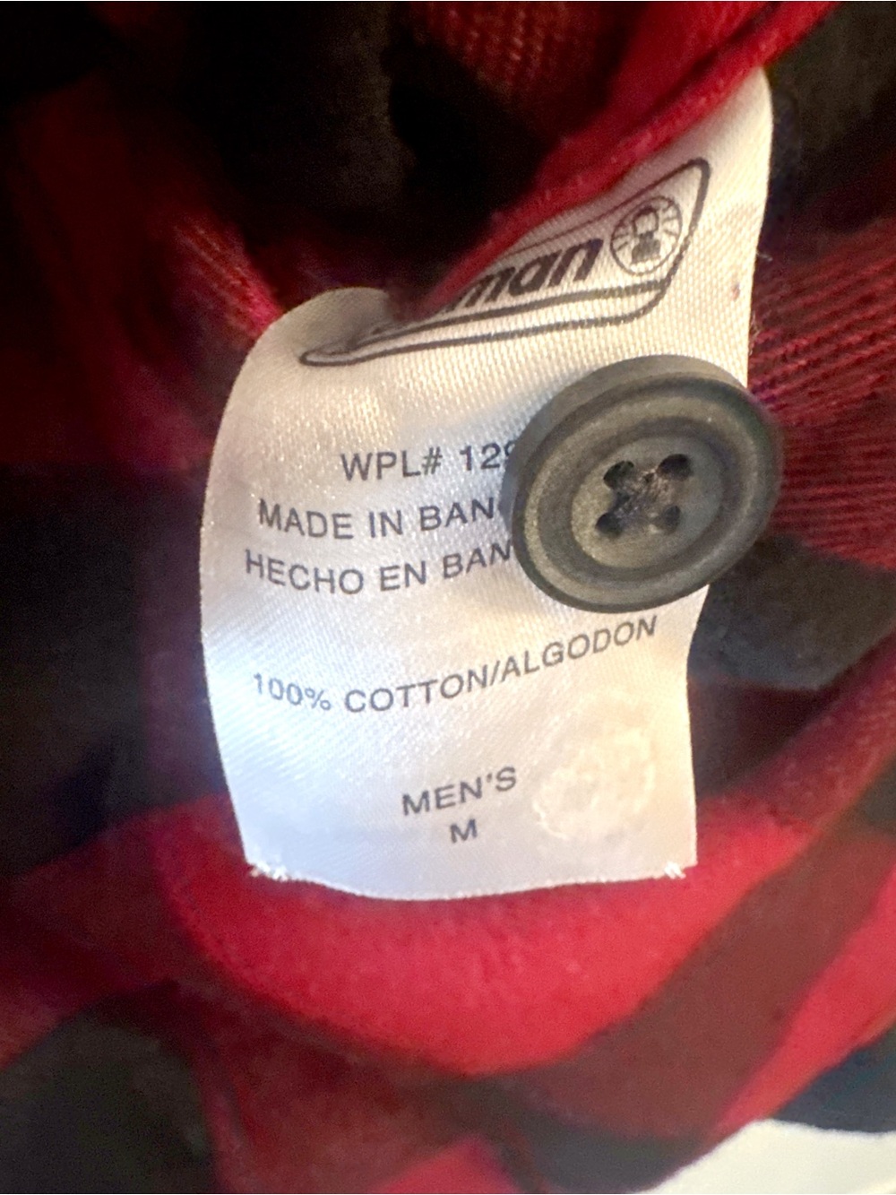 Coleman Red Black Buffalo Plaid Flannel Button Down Shirt Pockets Mens M - Picture 7 of 8